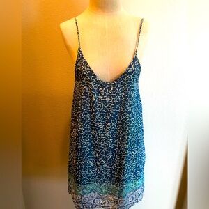 Natalie Martin Blue and Green Mini Dress XS